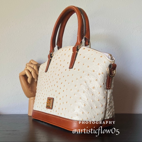 NEW! Dooney & Bourke Ostrich Bone Toni Satchel - Picture 2 of 11